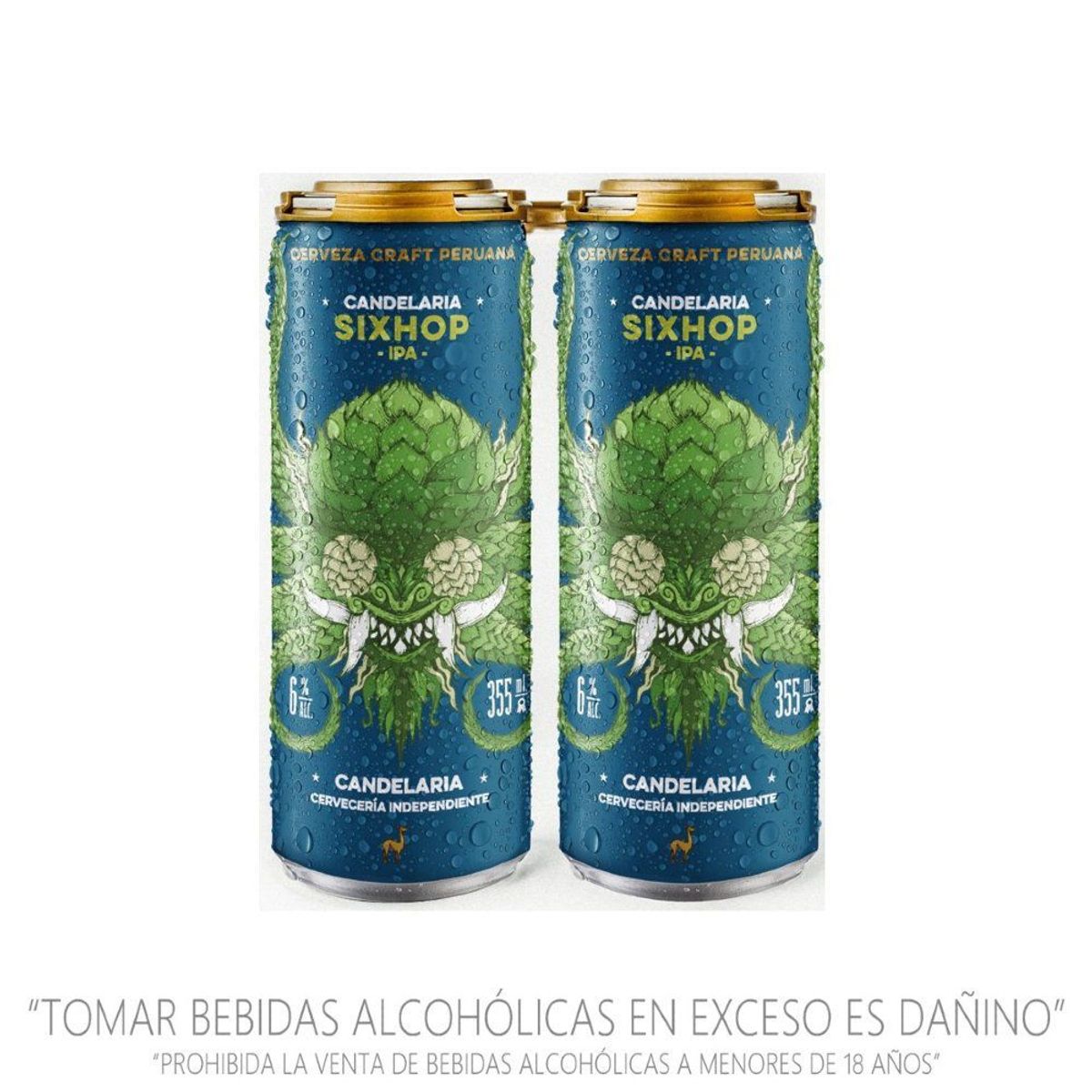 CANDELARIA - Cerveza Candelaria Sixhop Ipa Pack 4 Latas 355 mL