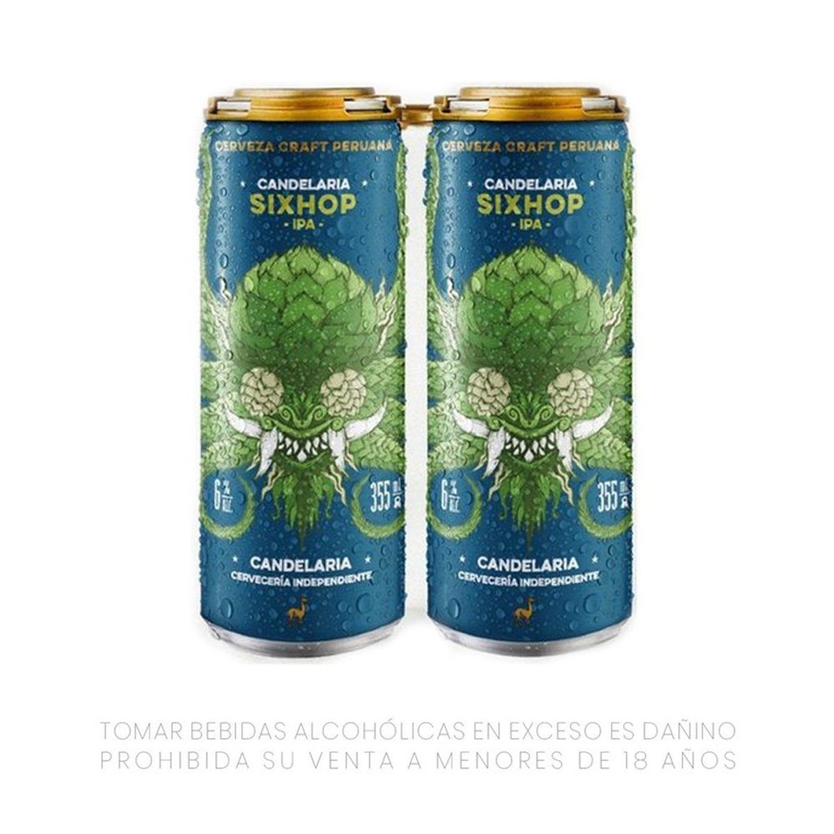 CANDELARIA - Cerveza Candelaria Sixhop Ipa Pack 4 Latas 355 mL