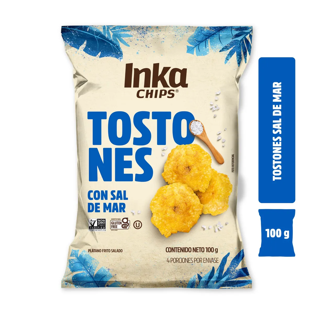 INKA CHIPS - Tostones Inka Chips con Sal Bolsa 100 g