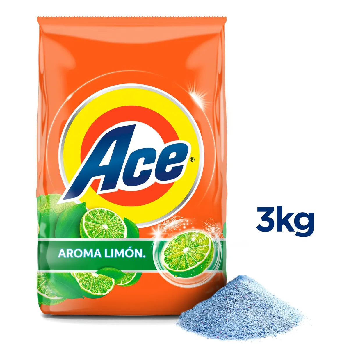 ACE - Detergente en Polvo Ace Limón Bolsa 3 Kg