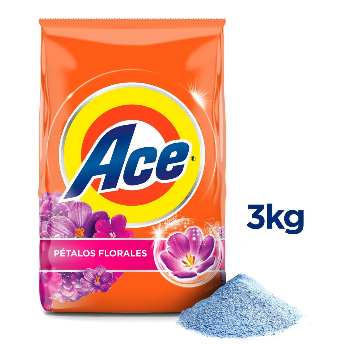 ACE - Detergente en Polvo Ace Floral Bolsa 3 Kg