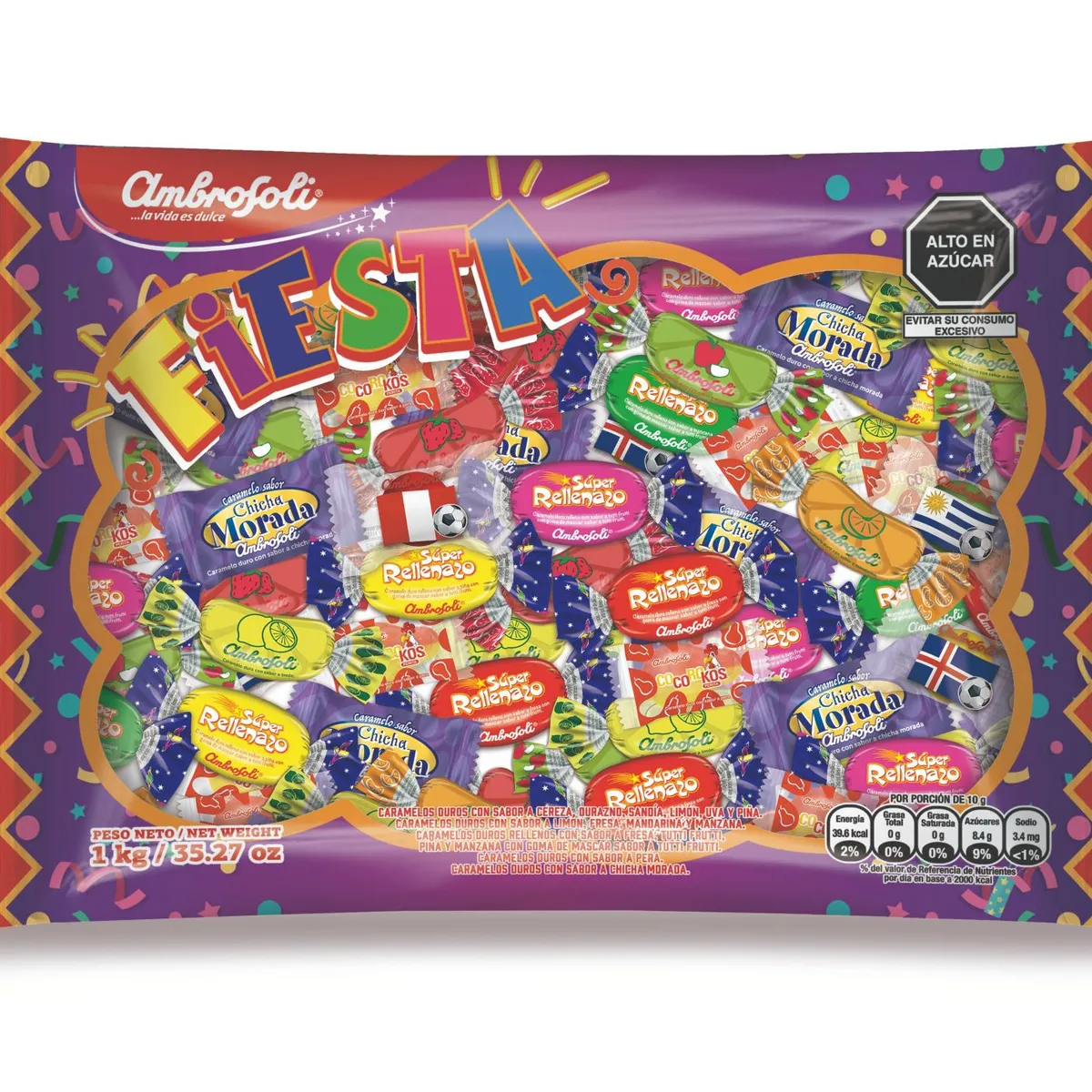 AMBROSOLI - Caramelo Duro Ambrosoli Festa Surtido Bolsa 1 Kg