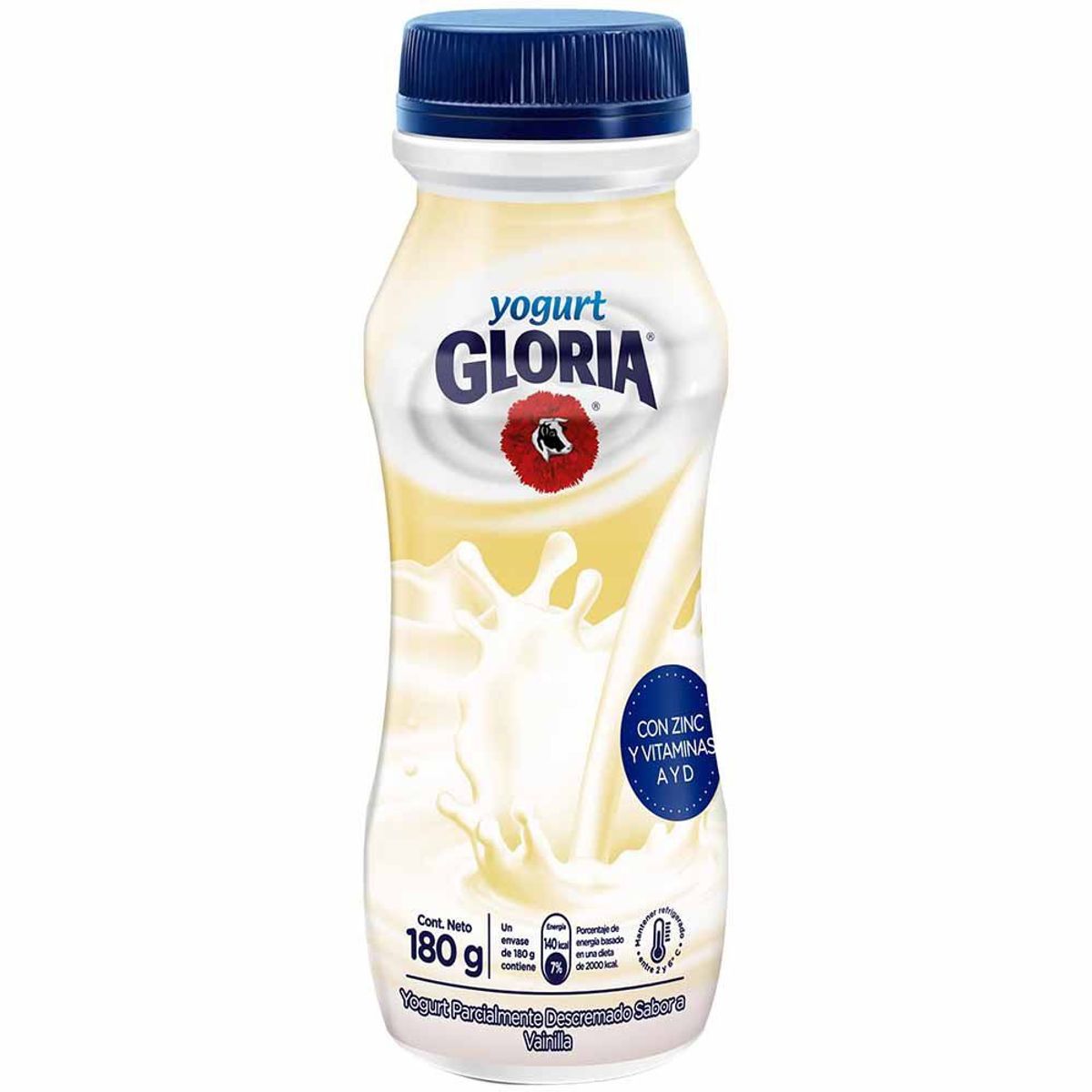 GLORIA - Yogurt Gloria Vainilla Botella 180 g