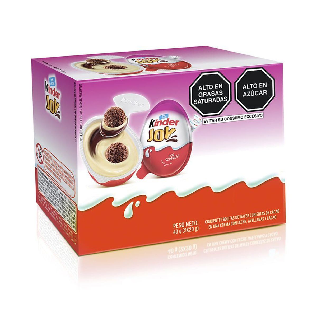 KINDER JOY - Huevito Chocolate Kinder Joy Rosa Caja 2 Und