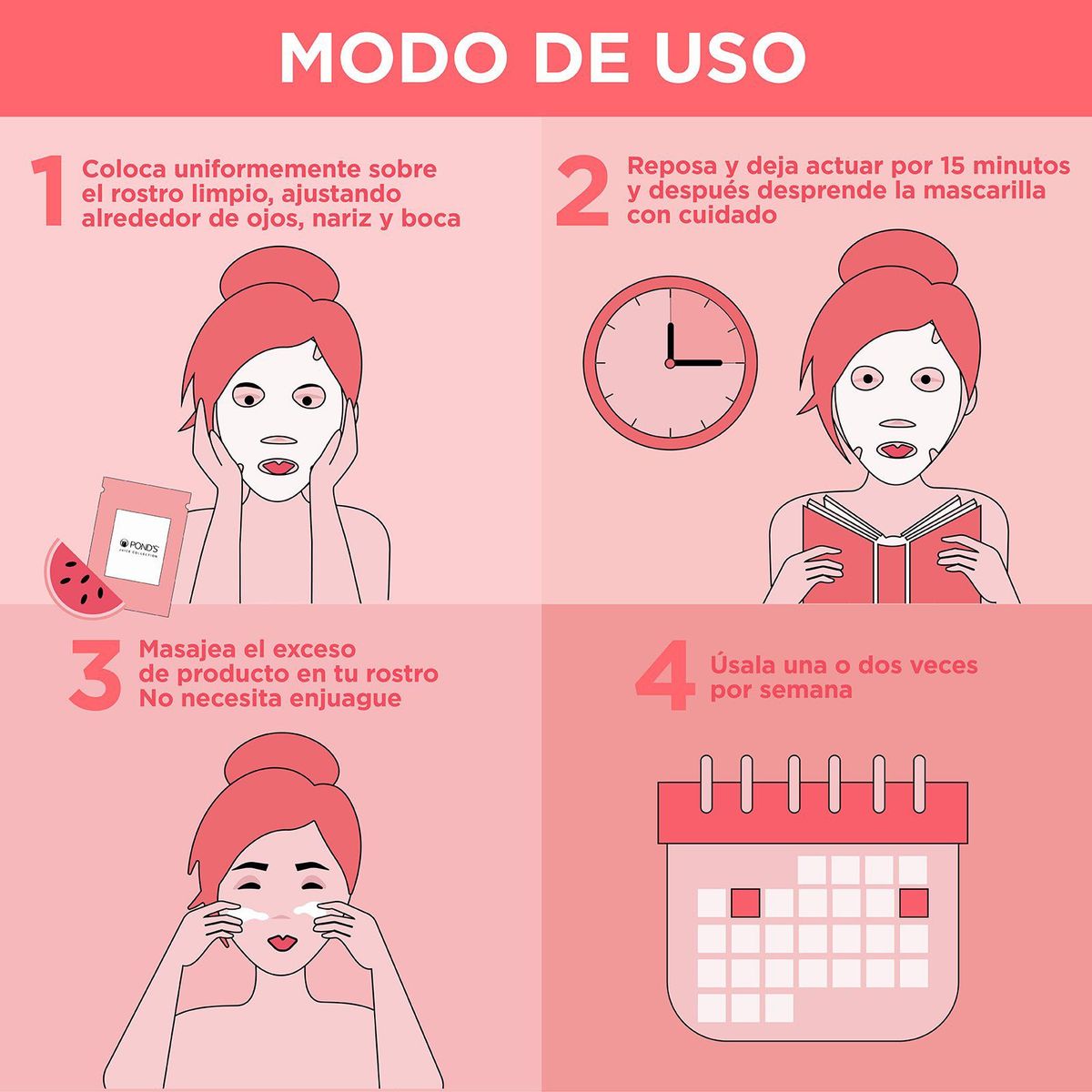 PONDS - Mascarilla en Tela Facial Ponds Fruity Hydra Fresh Sandía