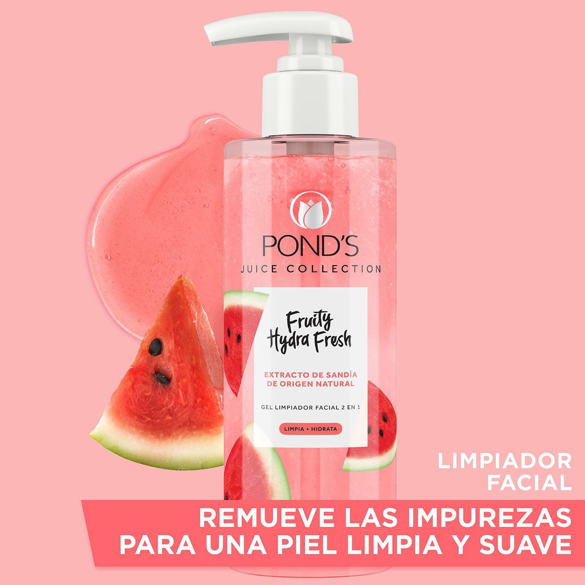 PONDS - Limpiador Facial Ponds Hydra Fruity Fresh Sandía Envase 200 mL