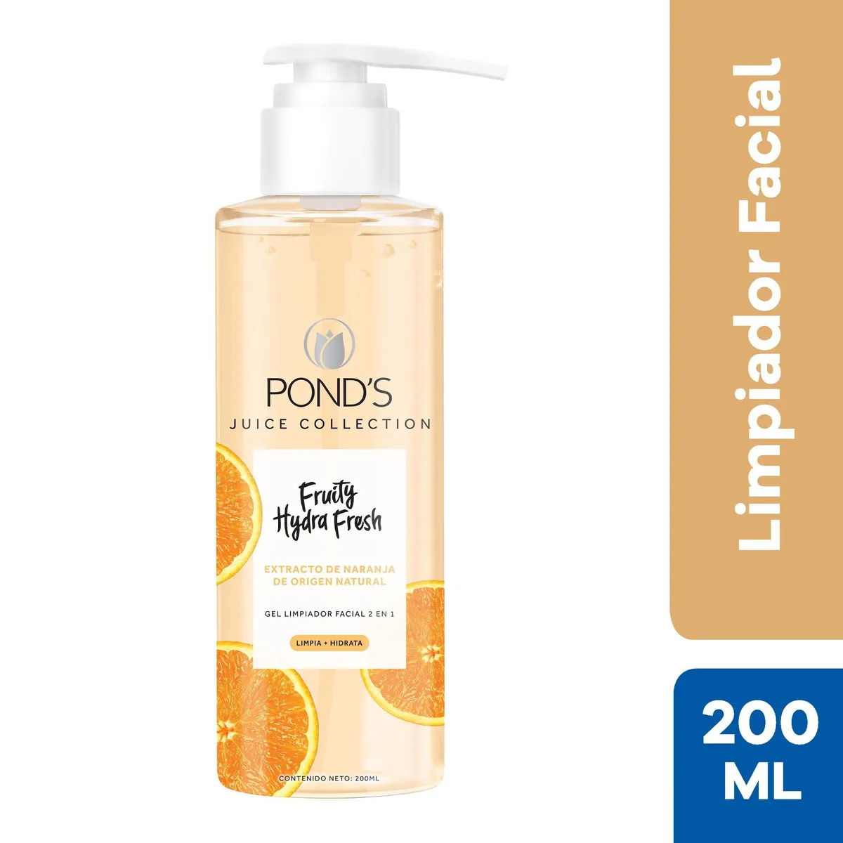 PONDS - Limpiador Facial Ponds Hydra Fruity Fresh Naranja Envase 200 mL
