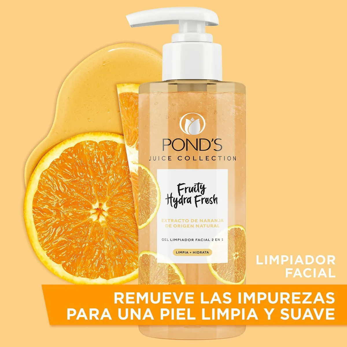 PONDS - Limpiador Facial Ponds Hydra Fruity Fresh Naranja Envase 200 mL