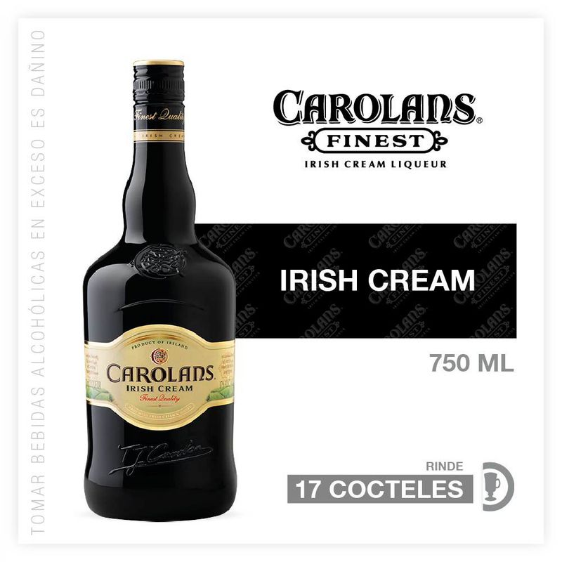 CAROLANS - Licor Irish Cream Carolans Botella 750 mL