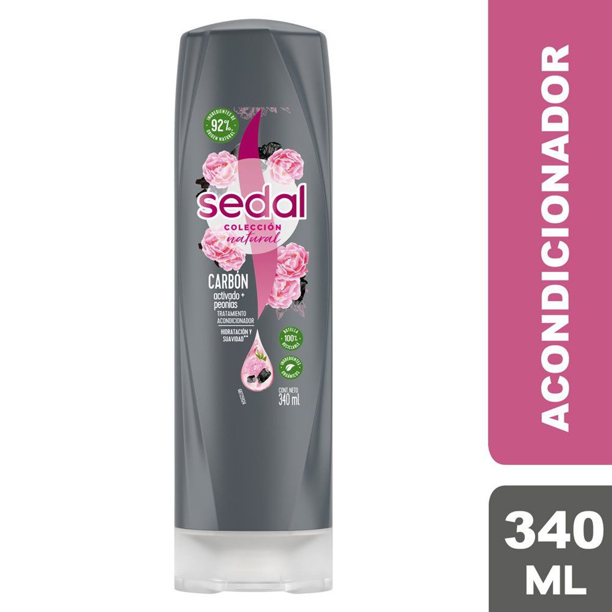 SEDAL - Acondicionador Sedal Carbón Activado y Peonías Envase 340 mL