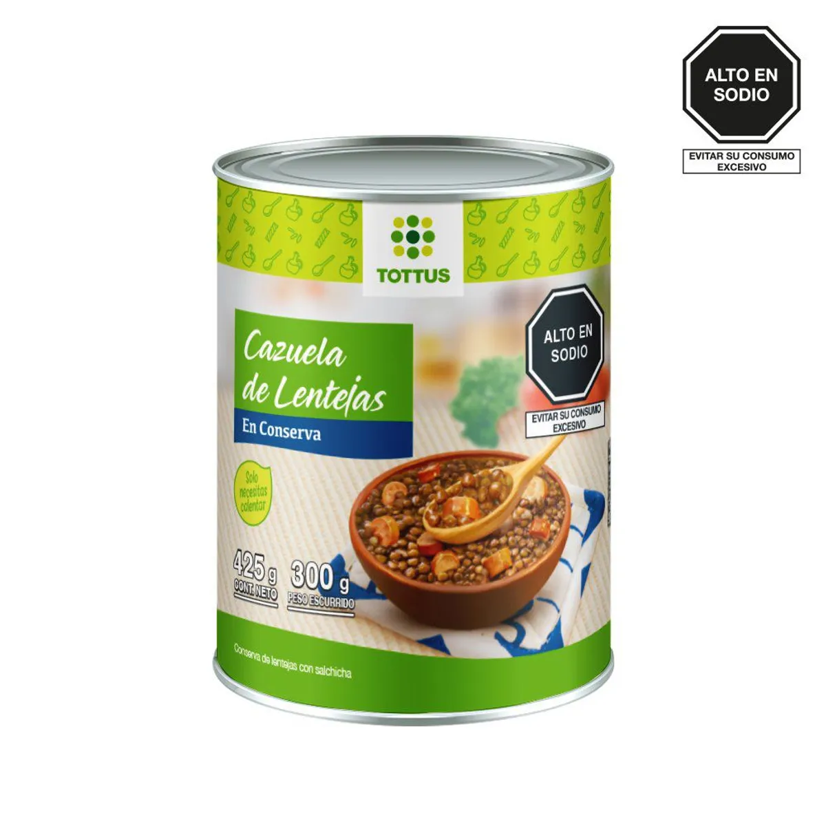 TOTTUS - Cazuela de Lentejas Tottus Lata 425 g