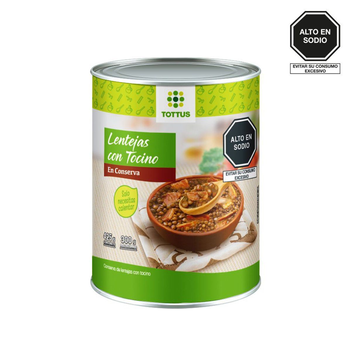 TOTTUS - Lentejas con Tocino Tottus Lata 425 g