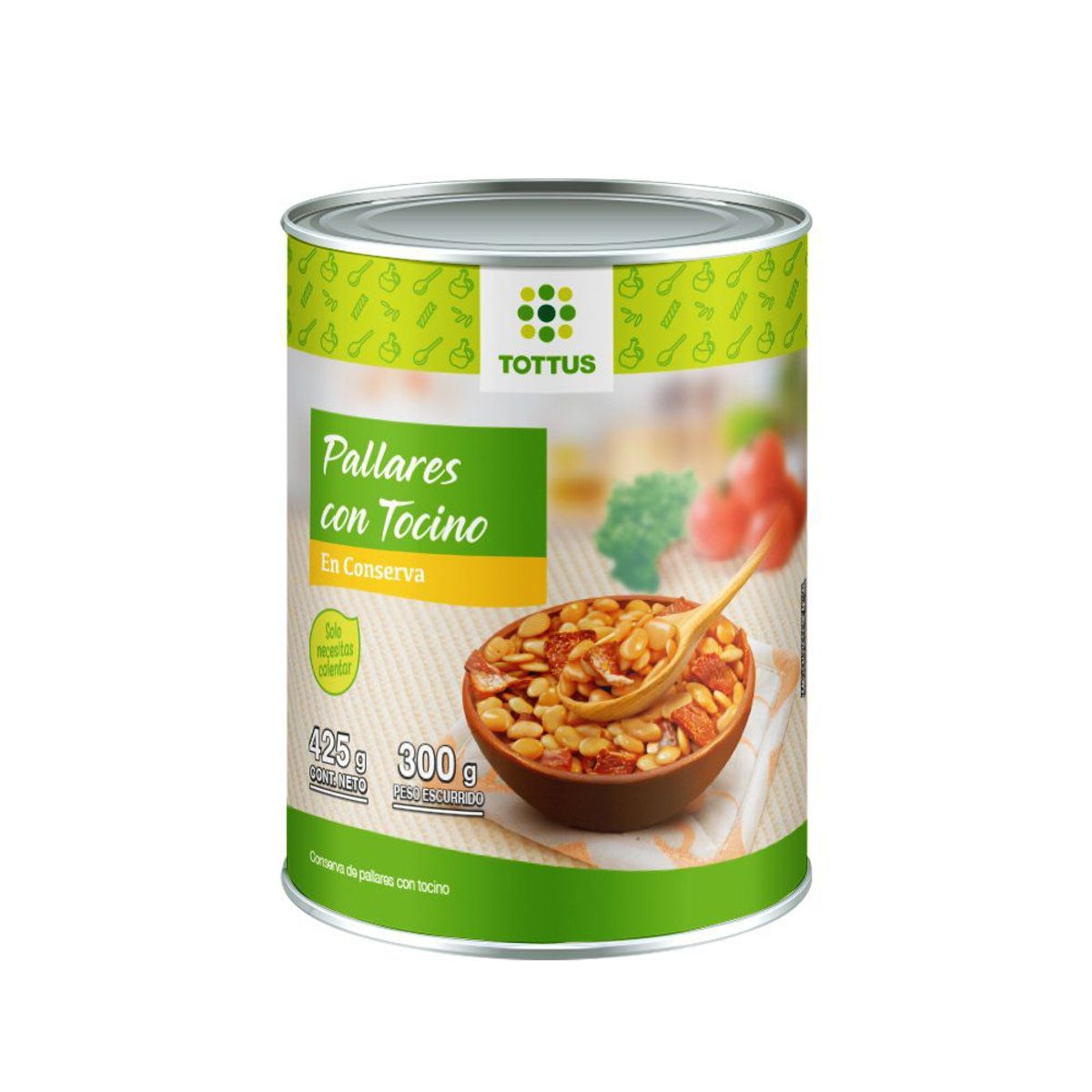 TOTTUS - Pallar con Tocino Tottus Lata 425 g