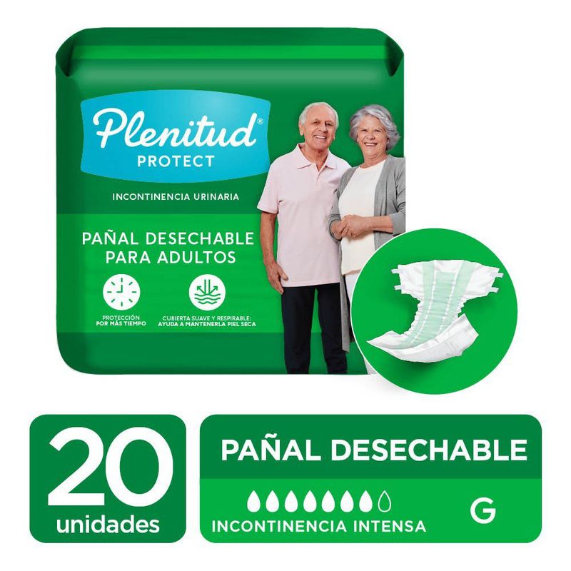PLENITUD - Pañal Para Adulto Plenitud Clásico Talla G Empaque 20 Und