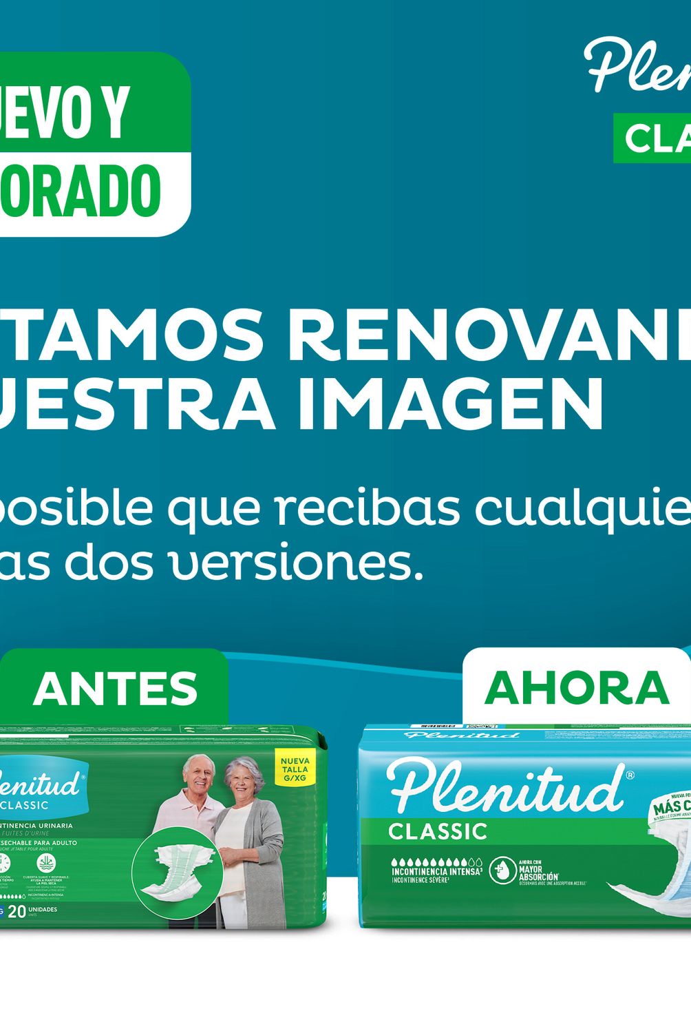 PLENITUD - Pañales para Adulto Classic Plenitud Talla M Empaque 20 Und