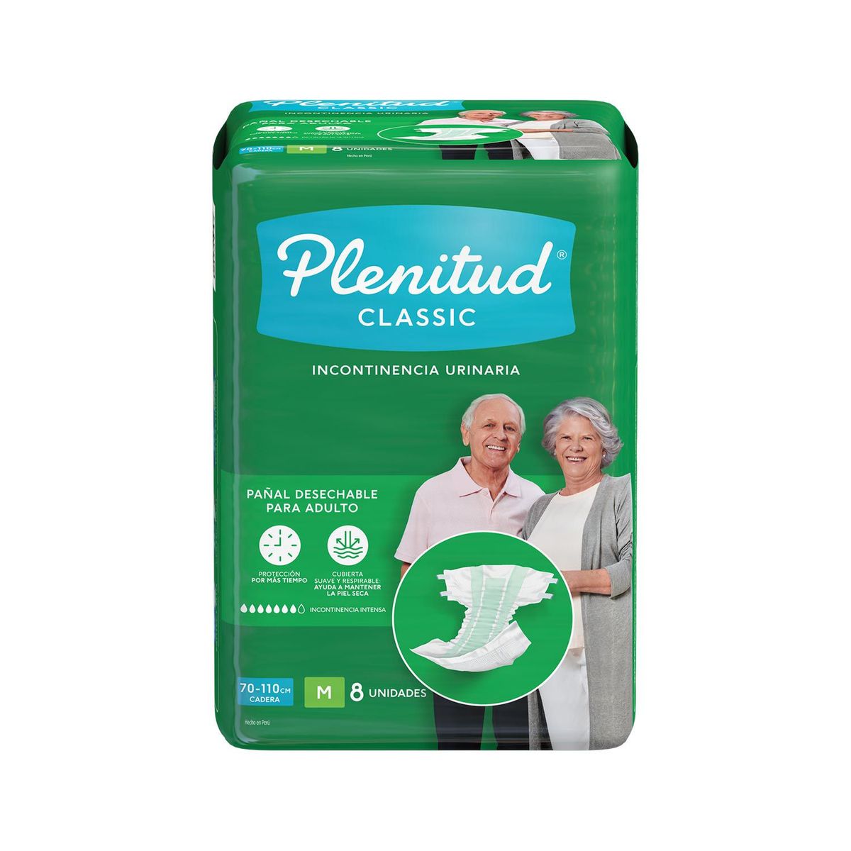 PLENITUD - Pañal para Adulto Plenitud Clásico Talla M Empaque 8 Und