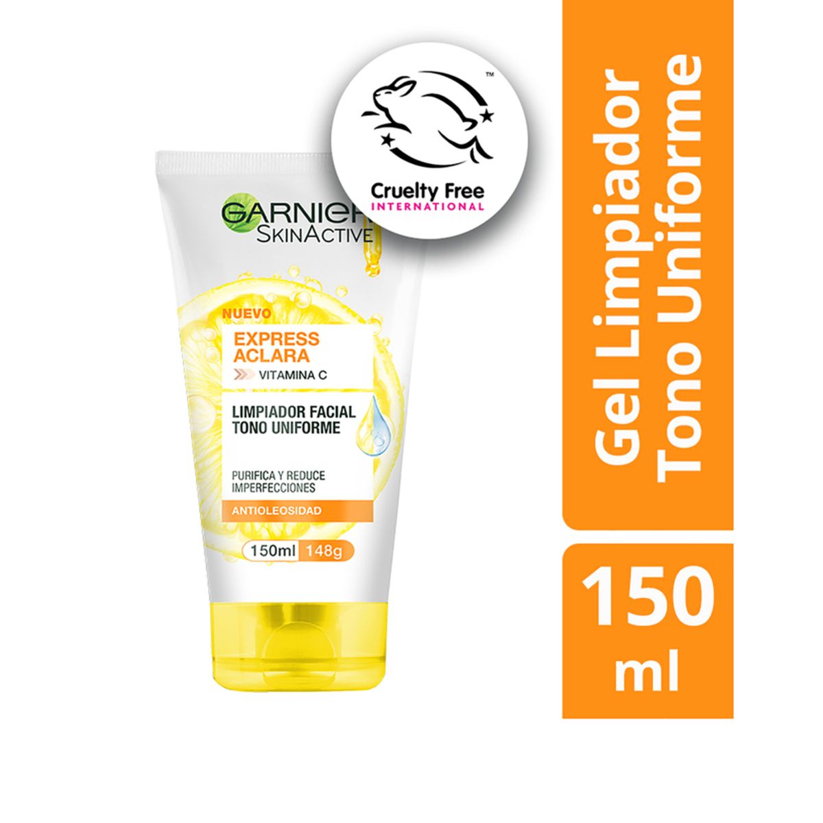 GARNIER - Limpiador Facial Garnier Skin Active Express Aclara Envase 150 mL