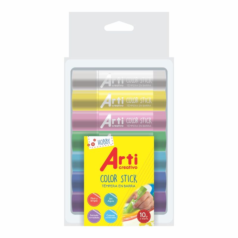 ARTI CREATIVO - Tempera en Barra Colores Fancy Set X 7