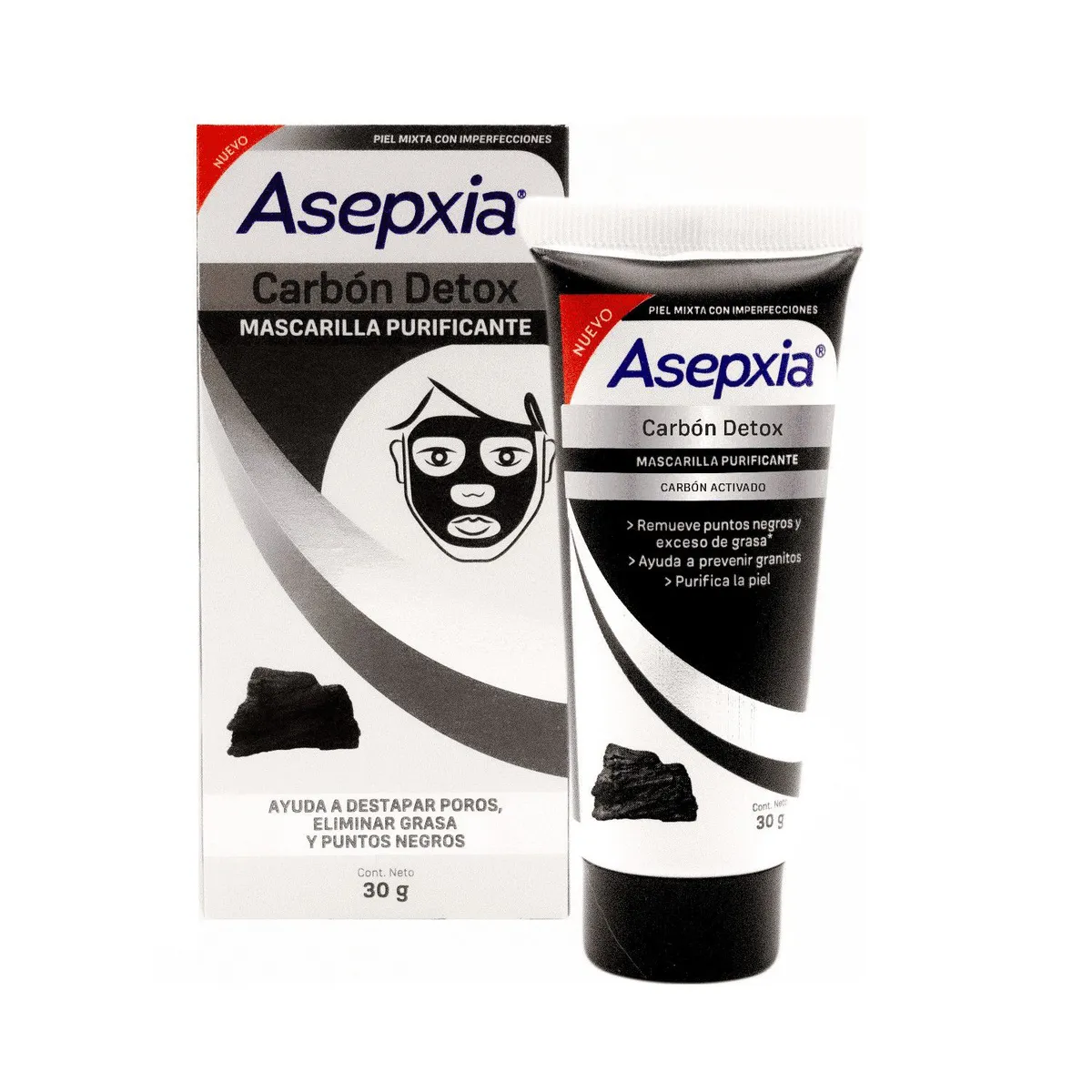 ASEPXIA - Mascarilla Asepxia Peel Off Carbón Detox Envase 30 g