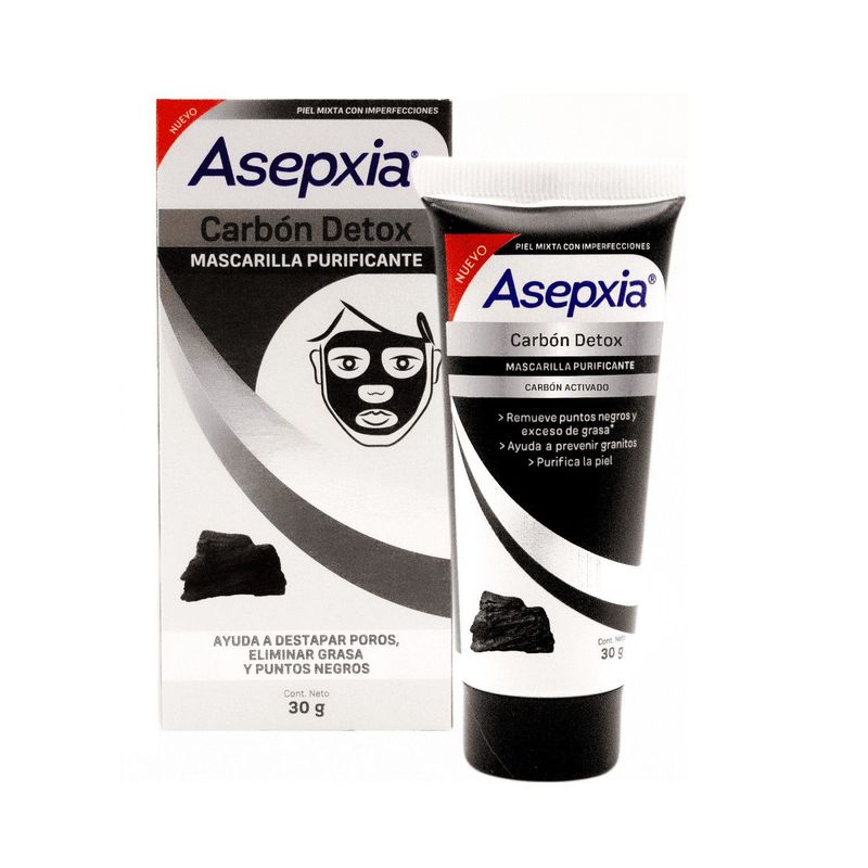 ASEPXIA - Mascarilla Asepxia Peel Off Purificante Carbón Detox Envase 30 g