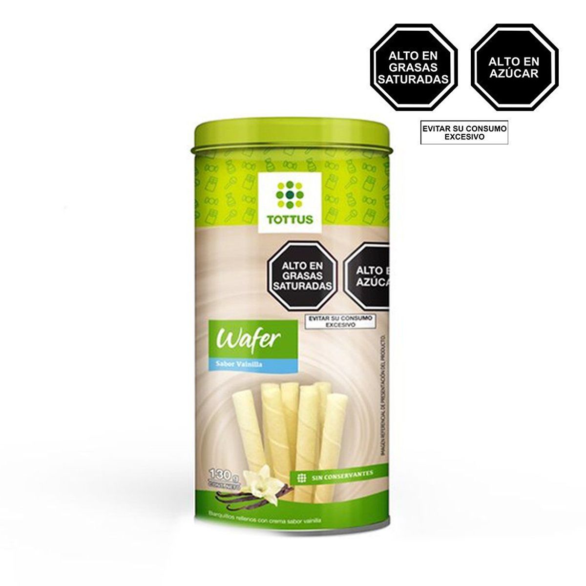 TOTTUS - Wafer Roll Vainilla Tottus 130 g