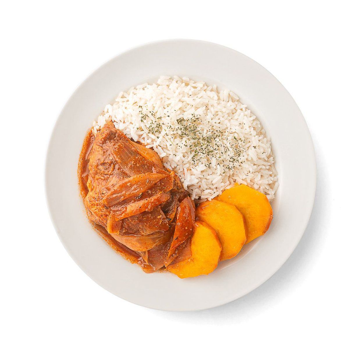 TOTTUS - Pollito Escabechado a la Antigua con Camote Glaseado y Arroz
