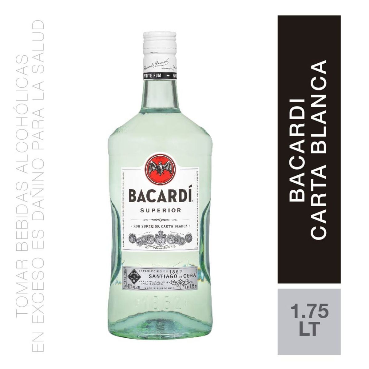 BACARDI - Ron Bacardi Carta Blanca Botella 1.75 L