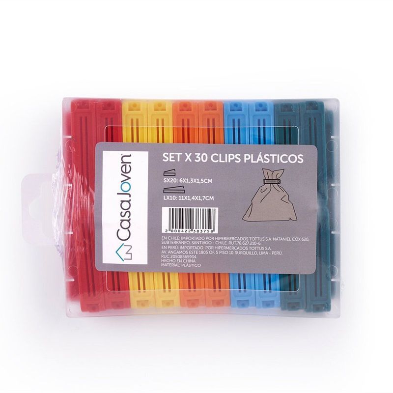  - SET X 30 CLIPS PLASTICOS