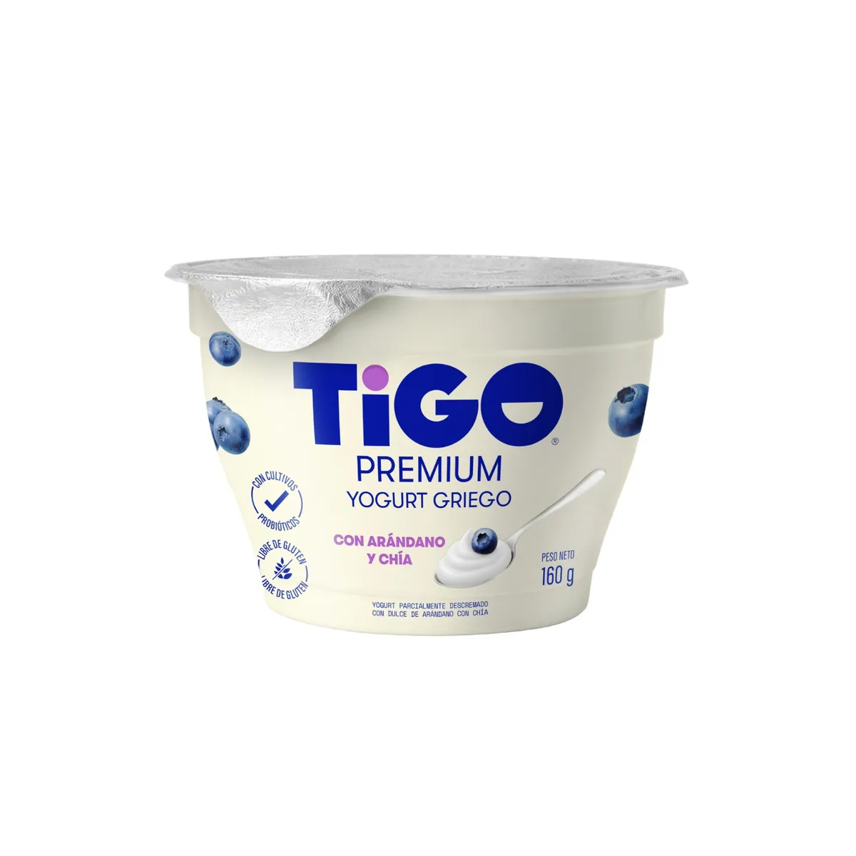 TIGO - Yogurt Griego Tigo Arándano con Chía Pote 160 g