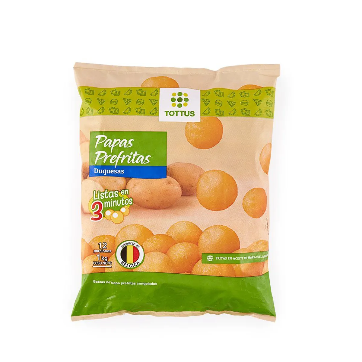TOTTUS - Papas Pre Fritas Duquesas Tottus Bolsa 1 Kg