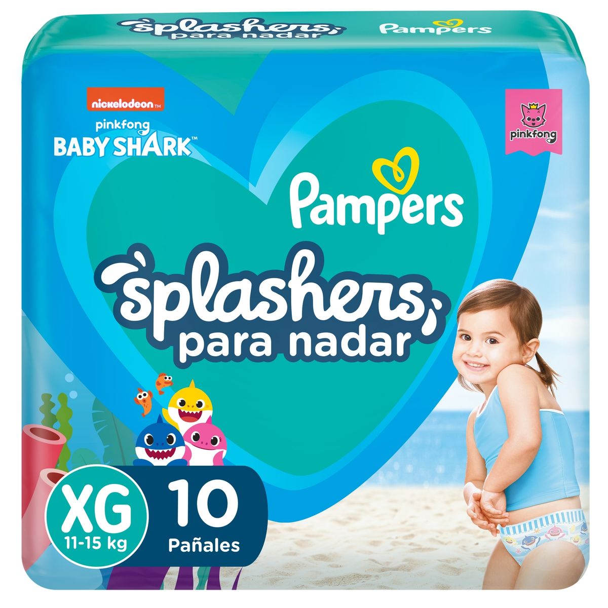 PAMPERS - Pañales Pampers Splashers Talla XG Bolsa 10 Und