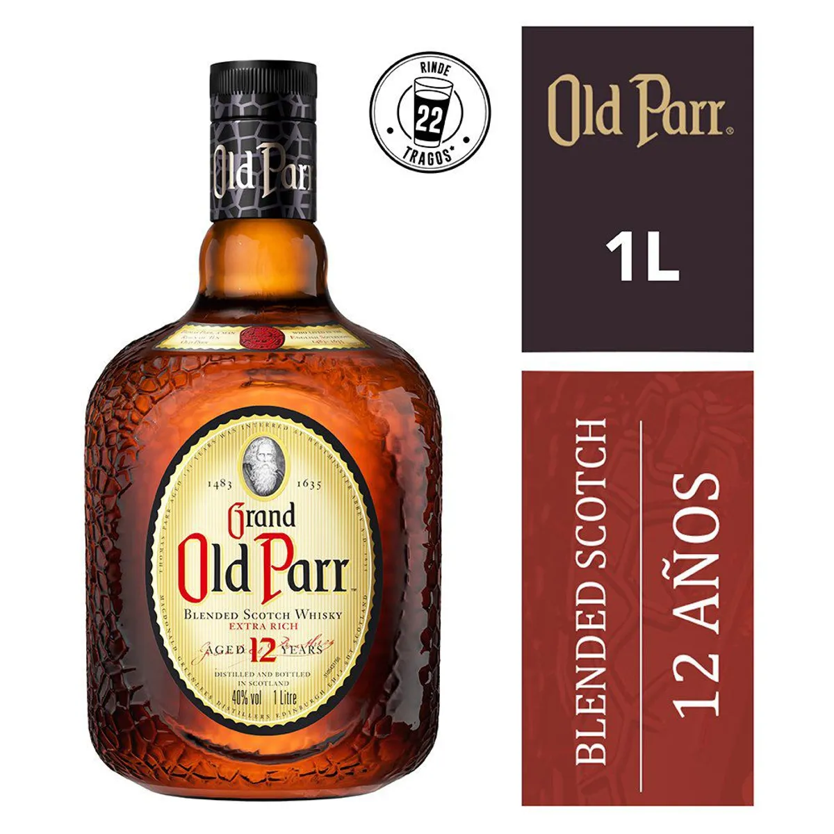 OLD PARR - Whisky Old Parr Botella 1 L