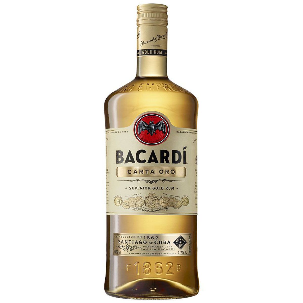 BACARDI - Ron Bacardí Carta Oro Botella 1.75 L