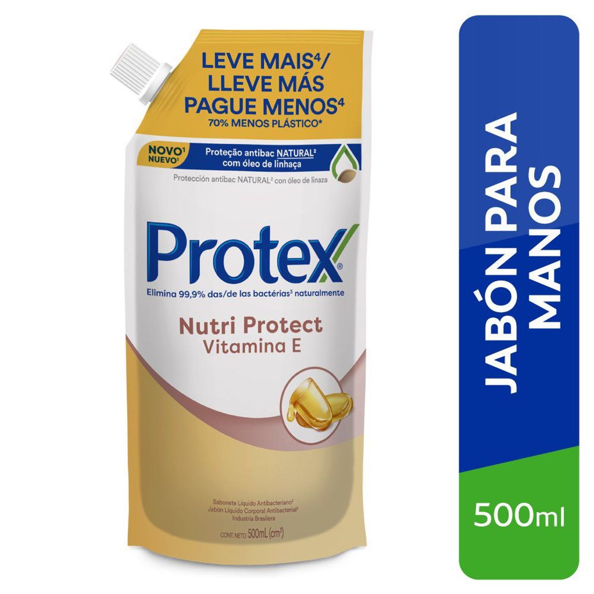 PROTEX - Jabón Líquido Protex Nutri Protect Vitamina E y Linaza Doypack 500 mL