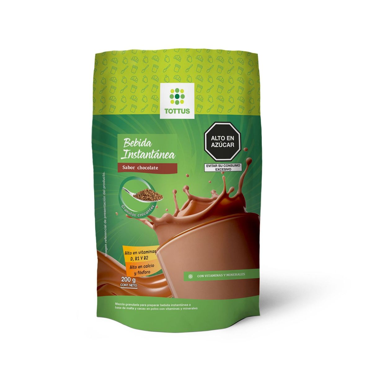 TOTTUS - Bebida Instantánea Granulada Doypack Tottus 200g