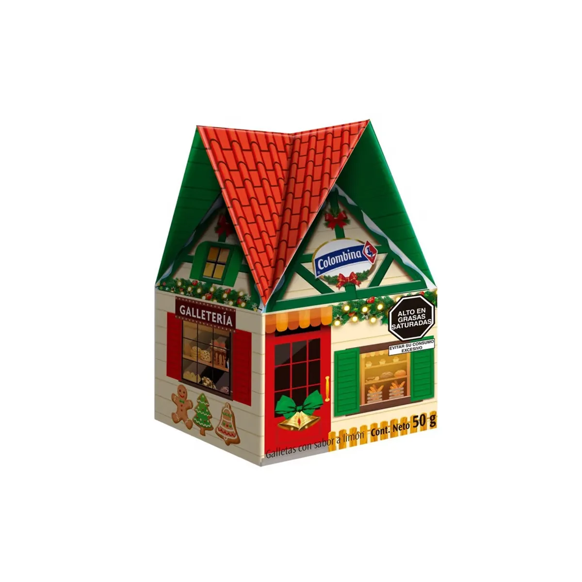 COLOMBINA - Galletas Colombina Casita Navidad Empaque 200 g