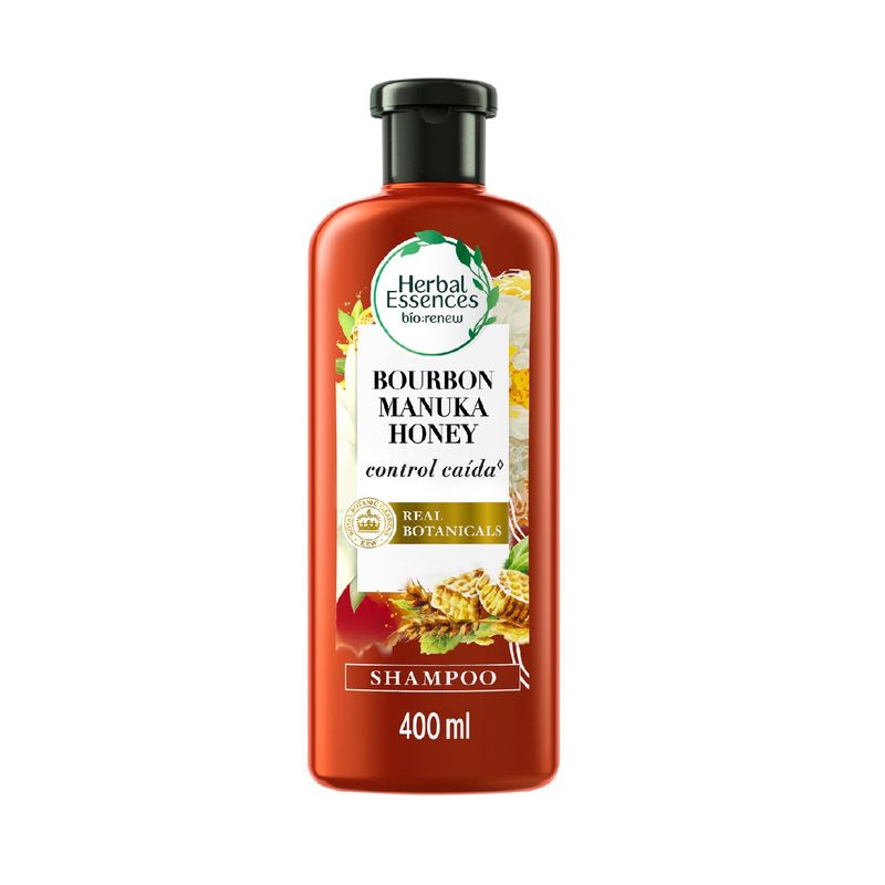 HERBAL ESSENCES - Shampoo Herbal Essences Bio Renew Bourbon Manuka Honey Botella 400 mL