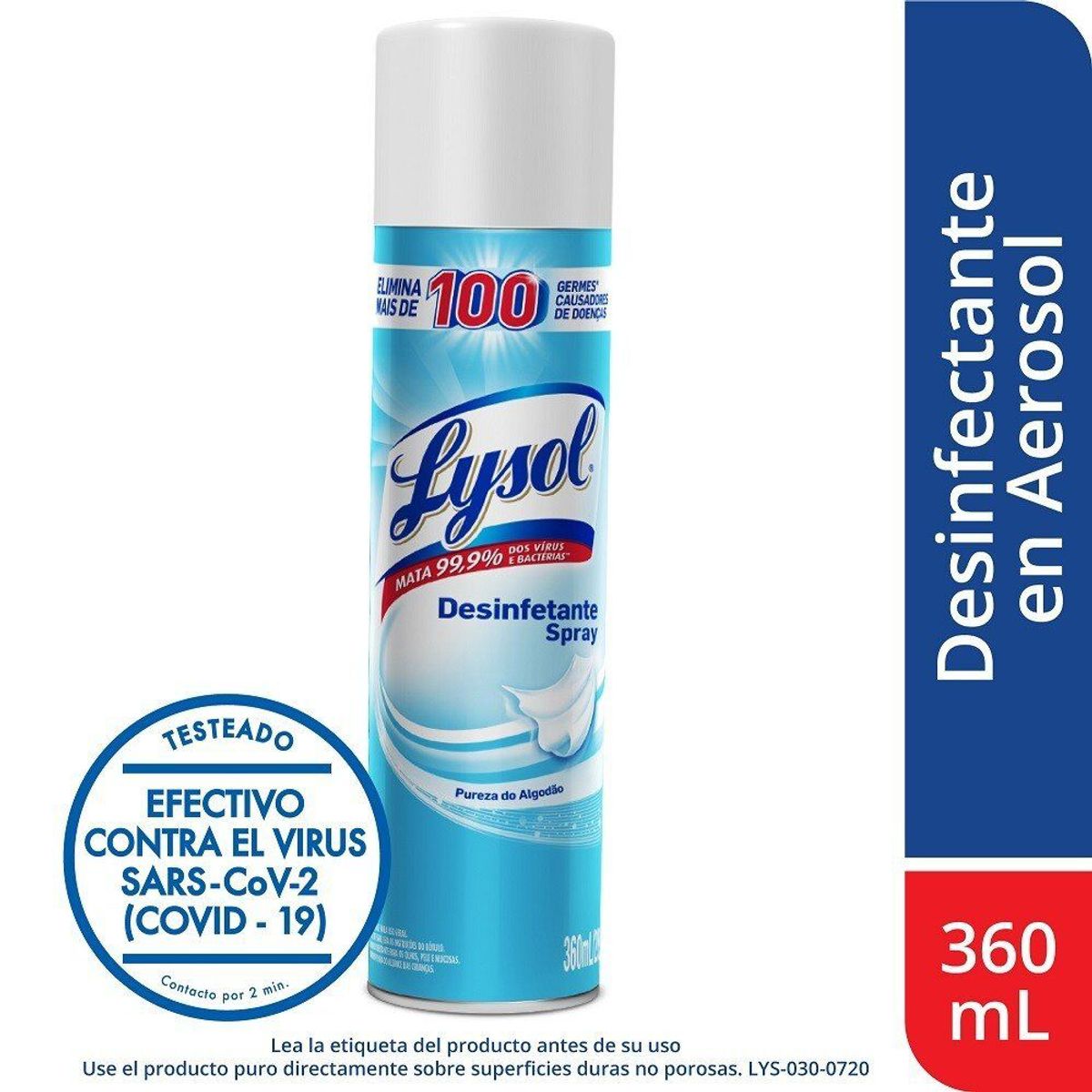 LYSOL - Desinfectante en Spray Lysol Pureza de Algodón Envase 360 mL