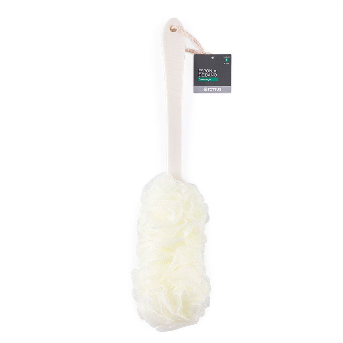 TOTTUS - Esponja de Baño con Mango Beige Tottus