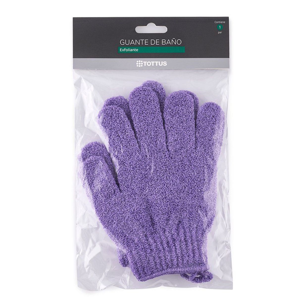 TOTTUS - Guantes de Baño Exfoliante Lila Tottus