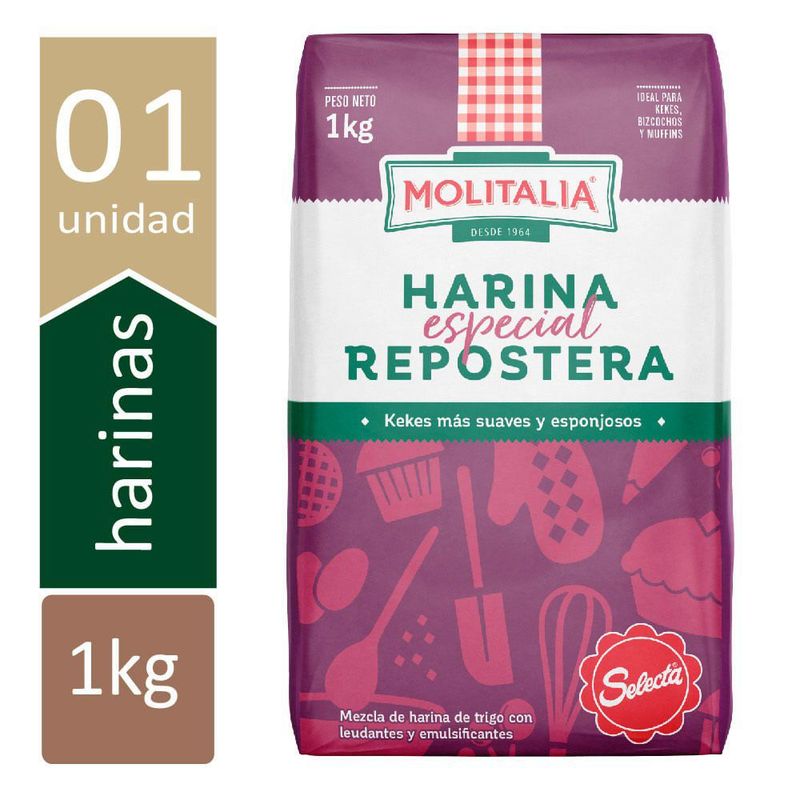 MOLITALIA - Harina Trigo Repostera Especial 1 kg
