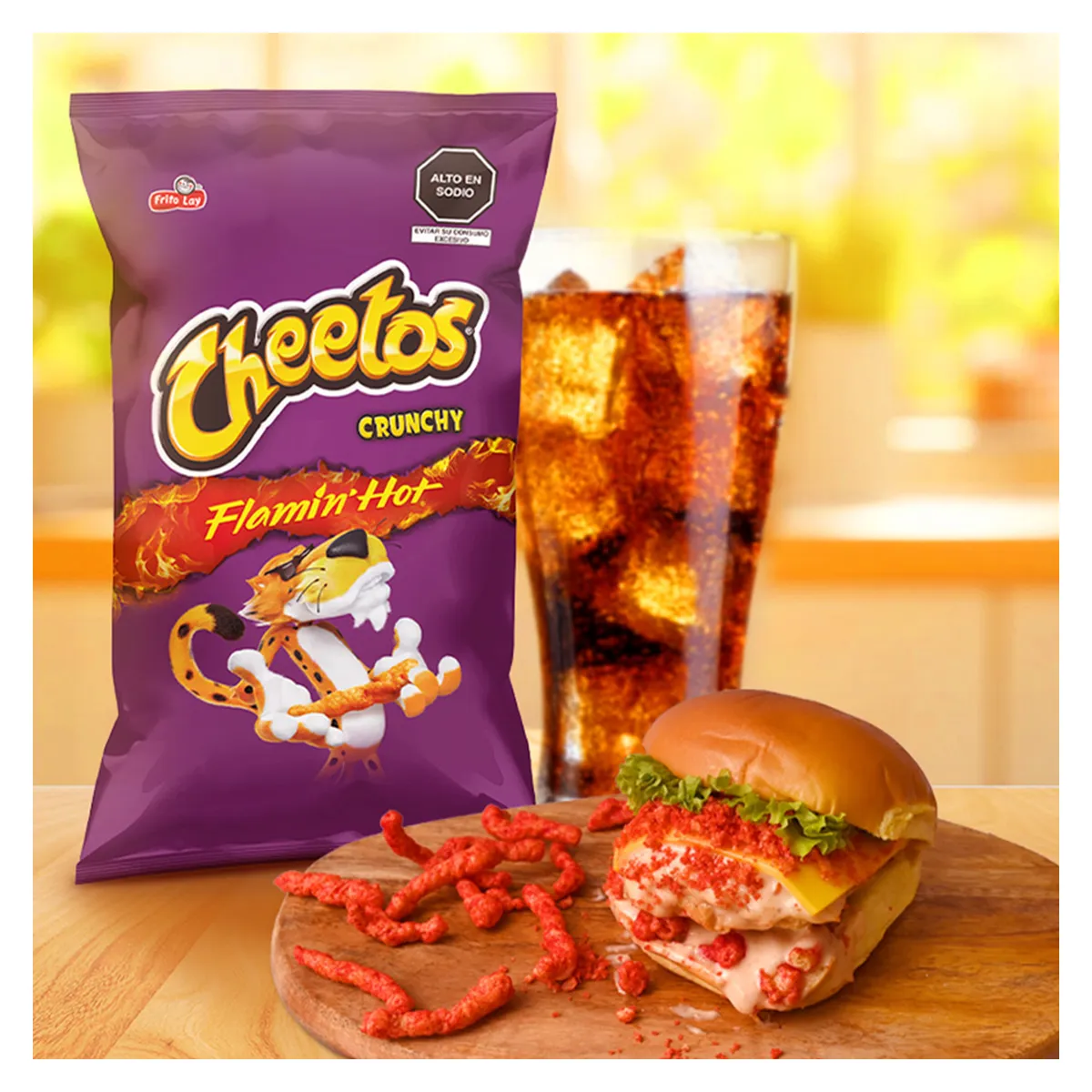 CHEETOS - Snack de Maíz Cheetos Crunchy Flamin Hot Bolsa 120 g