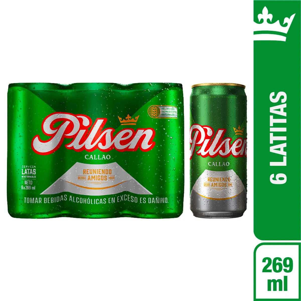 PILSEN CALLAO - Cerveza Pilsen Callao Sixpack Lata 269 mL