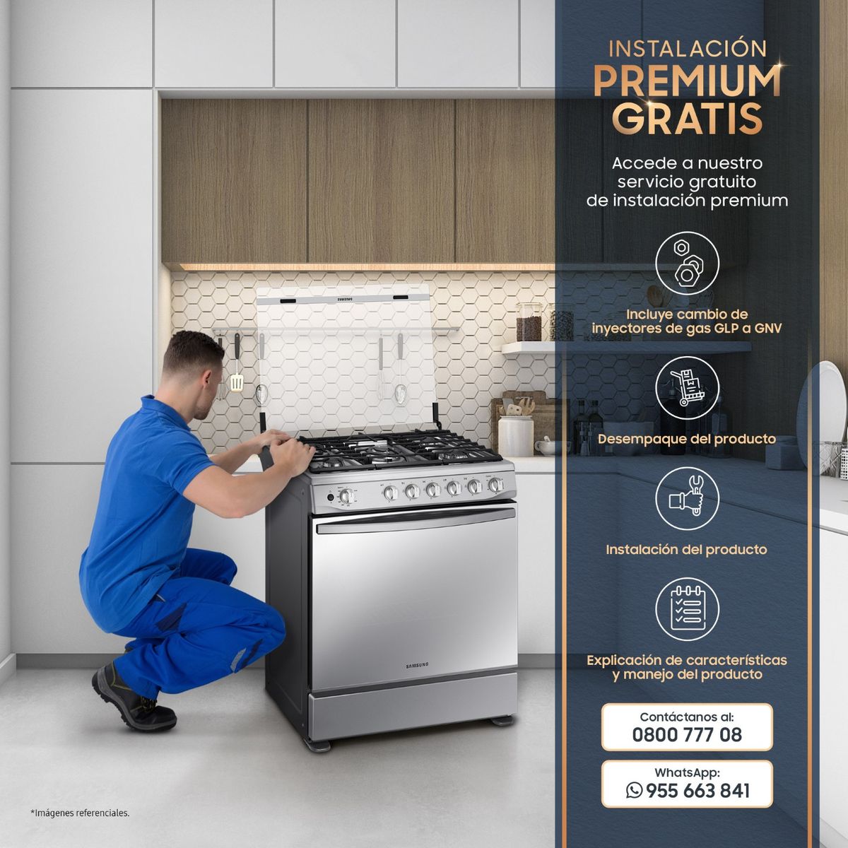 SAMSUNG - Cocina 30 5H Triple Llama Mirror Silver