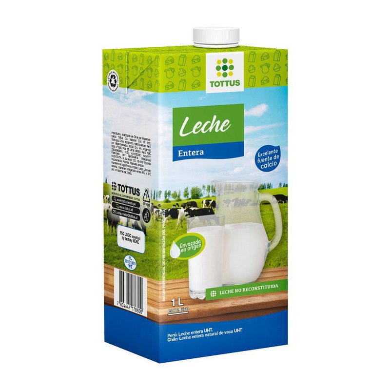 TOTTUS - Leche Entera Tottus 1L