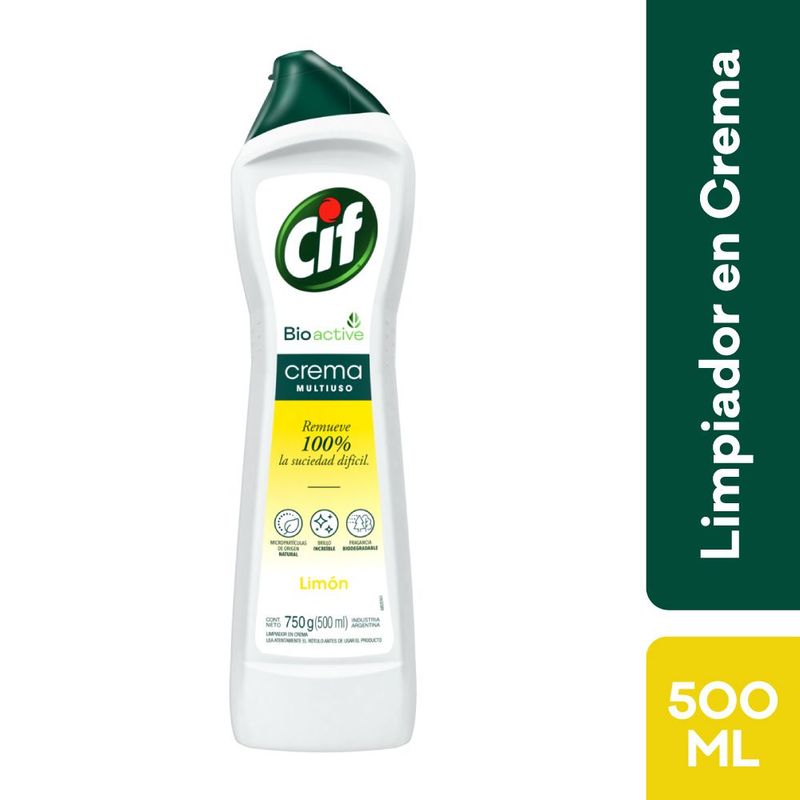CIF - Limpiador Crema Cif Bio Active Multiusos Limón Envase 750 g