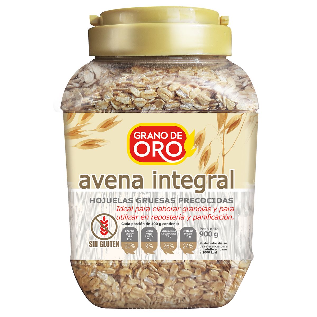 GRANO DE ORO - Avena Hojuelas Gruesas Grano de Oro Bolsa 900 g