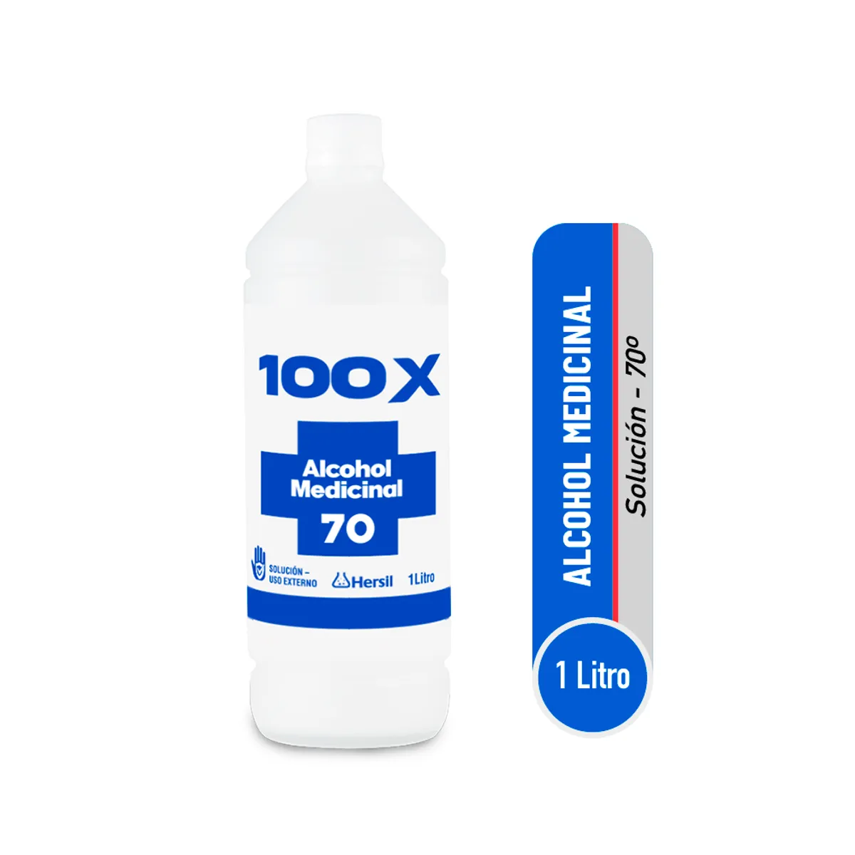 100X - Alcohol Medicinal 100X 70° Botella 1 L