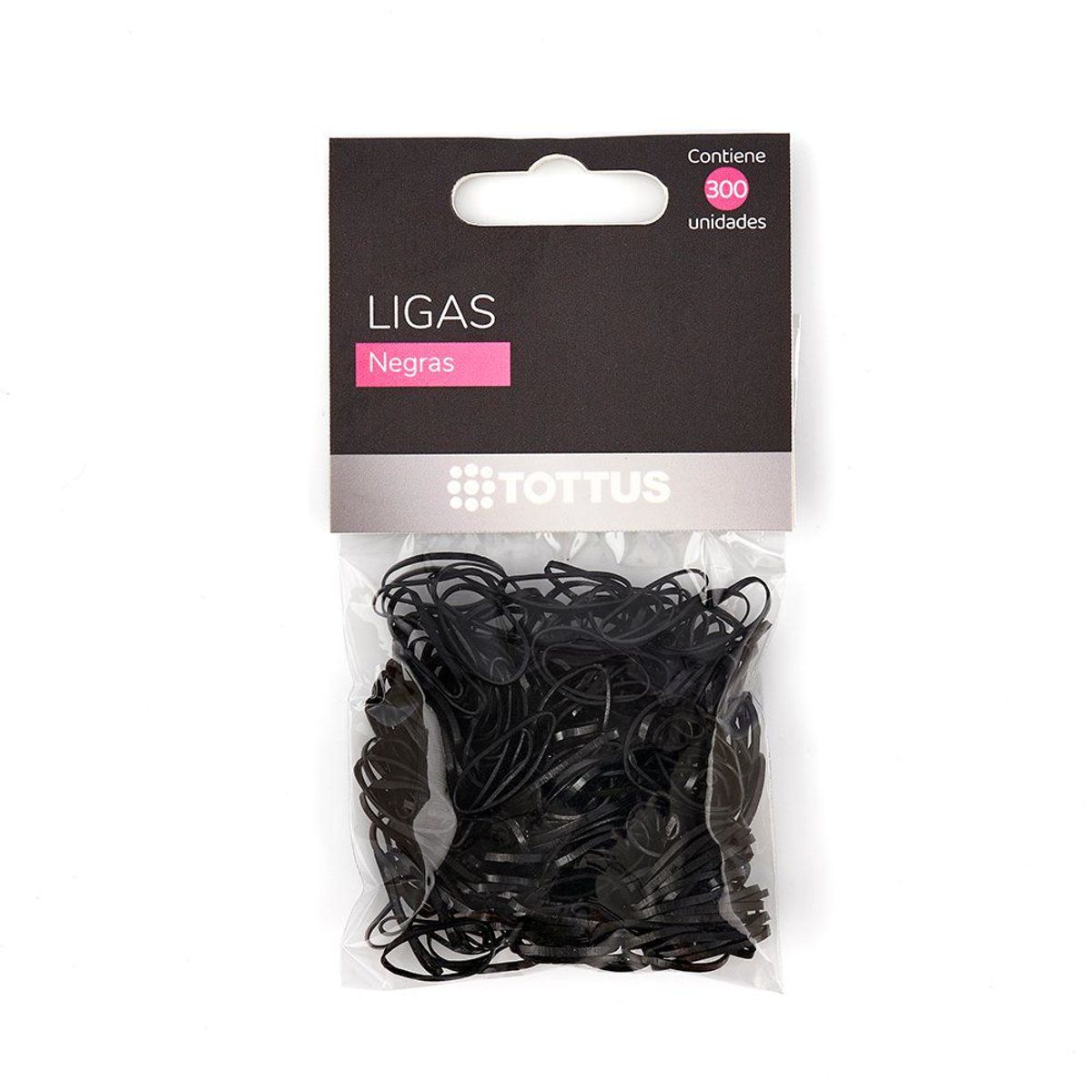 TOTTUS - Ligas Negras para Cabello Tottus Bolsa 300 Und