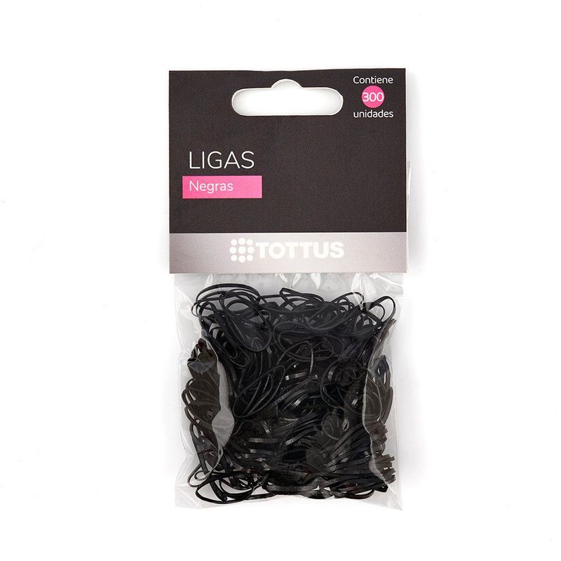 TOTTUS - Ligas Para Cabello Tottus Pequeñas Negro Bolsa 300 Und